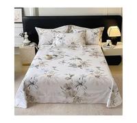 Drap Plat 100% Coton à Motifs Floraux 180x230cm 200/250/270x245cm Drap de Dessus imprimé sans élastique for Toutes Saisons(Flower I,180x230cm Right Angle)