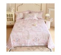 Drap Plat 100% Coton à Motifs Floraux 180x230cm 200/250/270x245cm Drap de Dessus imprimé sans élastique for Toutes Saisons(Flower D,180x230cm 48x74cm x2)