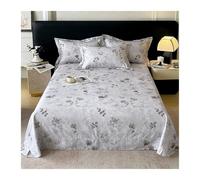 Drap Plat 100% Coton à Motifs Floraux 180x230cm 200/250/270x245cm Drap de Dessus imprimé sans élastique for Toutes Saisons(Flower H,180x230cm 48x74cm x2)