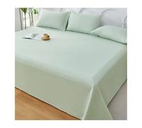 Drap Plat 100% Coton en Tissu Grossier Drap de Dessus 1/2 Personnes épais, Respirant, Toutes Saisons, Doux et Durable(Green,350x250cm+48x74cm x2)