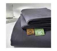 Drap Plat 100% Coton Lavé 120x230 160x230 200x230 200x245 270x245 Confortable et Respirant Drap Plat 1/2 Personnes Confortable(Dark Gray,230x245cm)