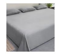 Drap Plat 180x245cm à 350x245cm Velours Luxe Doux et Pelucheux Drap de lit Flanelle Confortable en Peluche for l'automne et l'hiver(Light Gray,350x245cm)