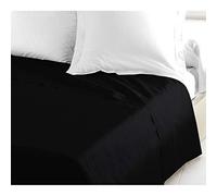 Drap Plat 180x290 cm - 100% Coton 57 Fils/cm² - Noir - Doux, résistant, Facile d’Entretien - Certifié Oeko-TEX