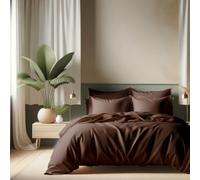 Drap Plat 2 Personnes 240x300 cm 100% Coton 57 Fils- Toucher Doux & qualité Haut de Gamme - Confortable et résistant - Disponible en Plusieurs Couleurs (Chocolat)