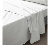 douceur d'intérieur, Drap Plat (240 x 300 cm) Percaline Blanc, Percale de Coton