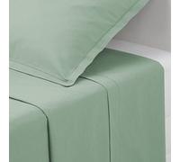 Drap Plat 2 Personnes en Coton Vert céladon 240 x 290 cm - Atmosphera