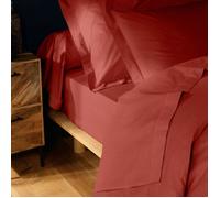 Drap plat 240 x 300 cm 100% coton 57 fils Terracotta - Finition point bourdon (2 personnes)