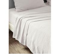 Drap plat 240 x 300 cm Double gaze de coton luxe Gaïa Blanc