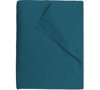Drap Plat 240x300 cm Bleu canard - 100% coton 57 Fils