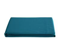 Drap plat 240x300 cm percale de coton MANOIR bleu Lagon