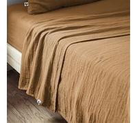 Drap Plat 240x300cm Gaze de Coton Camel - OUREA - ALTOBUY Marron G