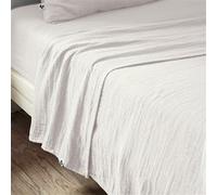 Drap Plat 240x300cm Gaze de Coton Chantilly - OUREA - ALTOBUY Blanc G