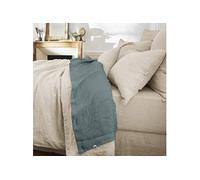 Drap Plat 240x300cm Lin Lavé Coloris Ardoise - MARGAUX -