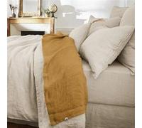 Drap Plat 240x300cm Lin Lavé Coloris Caramel - MARGAUX - ALTOBUY Marron G