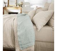 Drap Plat 240x300cm Lin Lavé Coloris Eucalyptus - MARGAUX - ALTOBUY Bleu G