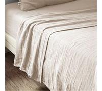 Drap Plat 270x300cm Gaze de Coton Pampa - OUREA - ALTOBUY Beige G