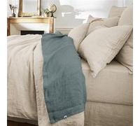 Drap Plat 270x300cm Lin Lavé Coloris Ardoise - MARGAUX - ALTOBUY Bleu G