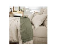 Drap Plat 270x300cm Lin Lavé Coloris Thym - MARGAUX -