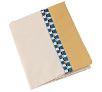 Drap plat bicolore 180x290 cm en 100% percale de coton ROMY Ambre