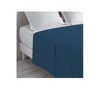 Douceur d'Intérieur – Drap plat Biolina 2 personnes (240 x 300 cm) Bleu nuit 100% coton bio