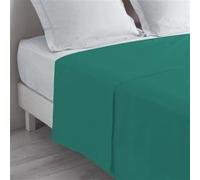 Douceur d'Intérieur Drap plat Biolina – 2 personnes (240 x 300 cm), 100% coton bio Émeraude