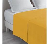 Douceur d'Intérieur Drap plat Biolina 240 x 300 cm 2 personnes 100% coton bio Ocre