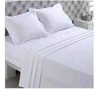 Drap Plat Blanc 270 x 300 cm - 100% Coton - Lit Double - Fibres Naturelles - Doux et Respirant - Certifié Oeko-Tex