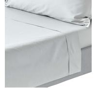 HOMESCAPES Drap Plat uni 100% Coton égyptien 200 Fils, Drap de lit Gris 230 x 255 cm