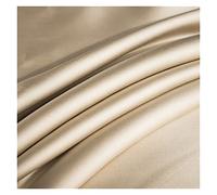 Drap Plat de Couleur Unie Drap de lit en Soie de mûrier Naturel King Queen Size Luxe Drap de lit Confortable Super Doux (Color : Shallow Khaki, Size : 160x230cm)
