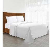 Drap Plat de Luxe sur Amazon Elegant Comfort 1500 sans Plis, qualité hôtelière de qualité supérieure, 1 pièce, Grand lit, Blanc
