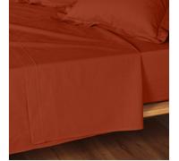 Drap Plat - Douceur d'Intérieur - LINA - Coton - Terracotta