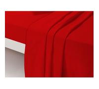 Drap plat - DP134 - Rouge - 180 cm x 290 cm - 100% Coton - Lavable en machine