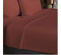 Soleil d'Ocre – Drap plat – Coton 57 fils – Brique – 180x290 cm