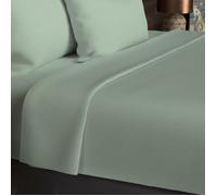 Drap plat en coton 57 fils 180x290 cm UNI vert d'eau, par Soleil d'ocre