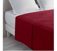 Douceur d'Intérieur Drap plat Biolina 1 Personne 180 x 290 cm 100% Coton Bio Bordeaux
