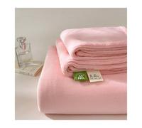 Drap Plat en Flanelle 1/2 Personnes 120x230cm à 240x270cm Ultra Doux Drap sans élastique Confortable et Moelleux en Polaire de Velours for d'hiver(Pink,160x230cm)