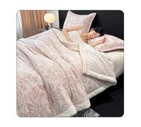 Drap Plat en Flanelle 1 2 Personnes Drap de Dessus en Polaire Ultra Doux, Drap Plat en Microfibre Confortable et Respirant (Color : Pink A, Size : 200x230cm)
