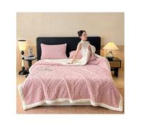 Drap Plat en Flanelle, Drap de Dessus en Polaire, Drap Plat Chaud en Peluche for l'automne, l'hiver et Le Printemps, lit Double/Simple, Queen, King Size (Color : Pink, Size : 200x230cm)