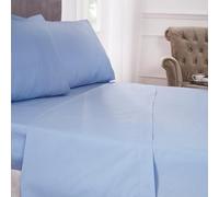 Drap Plat en Percale pour lit Simple Bleu