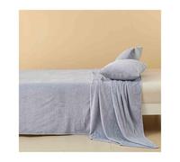 Drap Plat en Polaire 1/2 Personne 180x245cm 245x250cm 245x270cm 245x300cm 245x350cm Toucher Cachemire Drap de lit Chaude en Flanelle(Gray Blue,245x300cm)