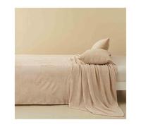 Drap Plat en Polaire 180x245cm 245x250cm 245x270cm 245x300cm 245x350cm Toucher Cachemire Drap de lit Chaude en Flanelle Microfibre 1/2 Personne(Khaki,245x270cm)