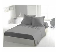 Drap Plat Gris Clair 180x290 cm - Microfibre 82 g/m² Douce et Légère - Entretien Facile, Repassage Superflu - Lit 1 Personne - Home linge passion