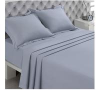 Drap Plat Gris perle - 270 x 300 cm - 100% Coton - Lit Double - Fibres Naturelles - Doux et Respirant - Certifié Oeko-Tex