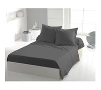 Drap plat - HOME LINGE PASSION - Microfibre 82 g - 180 x 290 cm - 1 personne - Anthracite