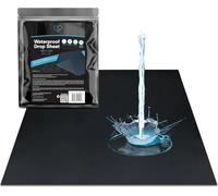 Drap plat imperméable noir (150 x 150 cm) surmatelas, housse de protection, compatible avec les produits de massage à base d'huile, d'eau et de silicone, hypoallergénique, lavable en machine