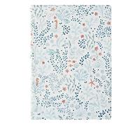 Drap Plat imprimé en Percale de Coton, sous l'océan, 240x300 cm, Essix, Bleu Clair