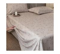 Drap Plat Jacquard en Lin Coton 160x230cm 200/230/270x245cm Drap de Dessus Respirant, Doux et rafraîchissant, for Les dormeurs Chauds(Flower I,230x245cm)