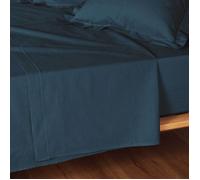 Douceur d'Intérieur Drap plat Lina 180 x 290 cm 100% coton Bleu