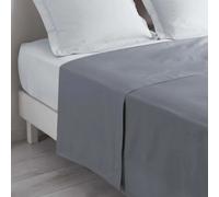 Douceur d'Intérieur – Drap plat Lina – 180 x 290 cm – 100% coton – Gris souris
