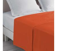 Douceur d'Intérieur – Drap plat Lina – 180 x 290 cm – 100% coton – Paprika
